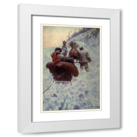 In the Snow from Winston of the Prairie 1908 White Modern Wood Framed Art Print with Double Matting by Dunton, William