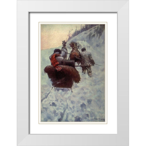In the Snow from Winston of the Prairie 1908 White Modern Wood Framed Art Print with Double Matting by Dunton, William