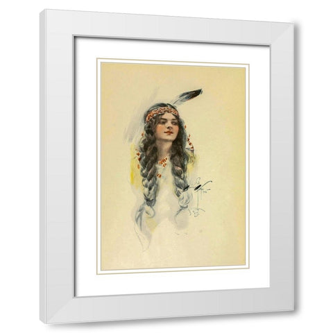 Minnehaha from The Song of Hiawatha 1906 White Modern Wood Framed Art Print with Double Matting by Fisher, Harrison
