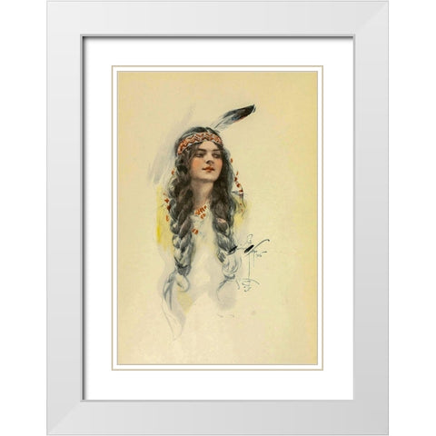 Minnehaha from The Song of Hiawatha 1906 White Modern Wood Framed Art Print with Double Matting by Fisher, Harrison