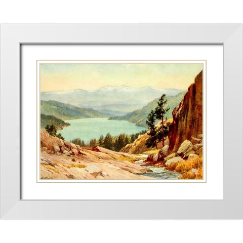 Donner Lake-California 1914 White Modern Wood Framed Art Print with Double Matting by Palmer, Sutton