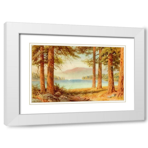 Lake Tahoe-California 1914 White Modern Wood Framed Art Print with Double Matting by Palmer, Sutton