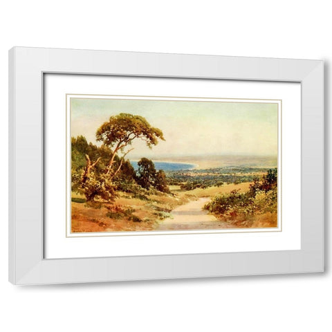 Looking down on Monterey and the Bay-California 1914 White Modern Wood Framed Art Print with Double Matting by Palmer, Sutton
