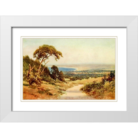 Looking down on Monterey and the Bay-California 1914 White Modern Wood Framed Art Print with Double Matting by Palmer, Sutton