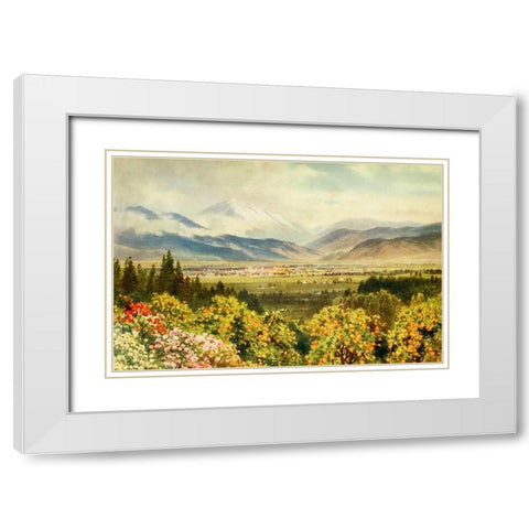 Redlands-looking towards San Bernardino Range-California 1914 White Modern Wood Framed Art Print with Double Matting by Palmer, Sutton