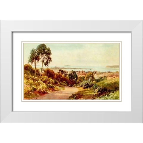 San Diego-looking towards Point Loma-California 1914 White Modern Wood Framed Art Print with Double Matting by Palmer, Sutton