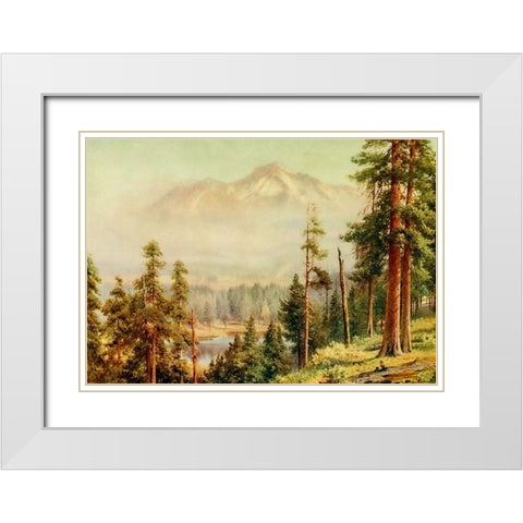Shasta-California 1914 White Modern Wood Framed Art Print with Double Matting by Palmer, Sutton