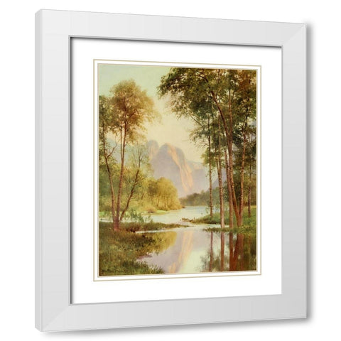 The Three Brothers-Yosemite Valley-California 1914 White Modern Wood Framed Art Print with Double Matting by Palmer, Sutton