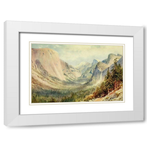 Valley of the Yosemite-California 1914 White Modern Wood Framed Art Print with Double Matting by Palmer, Sutton