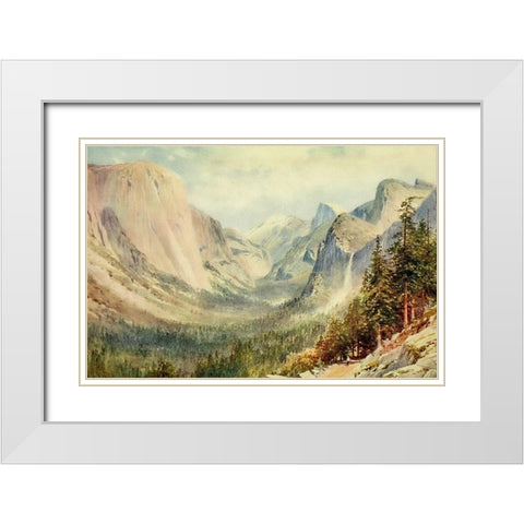 Valley of the Yosemite-California 1914 White Modern Wood Framed Art Print with Double Matting by Palmer, Sutton