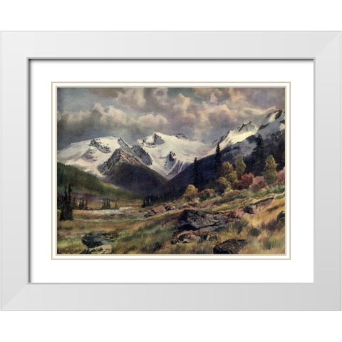 Rogers Pass-Selkirks White Modern Wood Framed Art Print with Double Matting by Canadian Pacific Railway