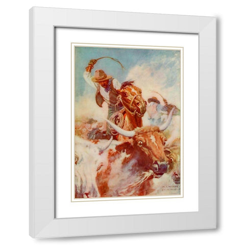 Cutting out White Modern Wood Framed Art Print with Double Matting by Wyeth, Newell