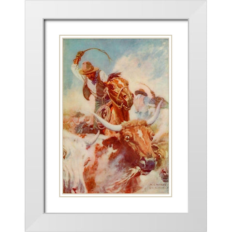 Cutting out White Modern Wood Framed Art Print with Double Matting by Wyeth, Newell
