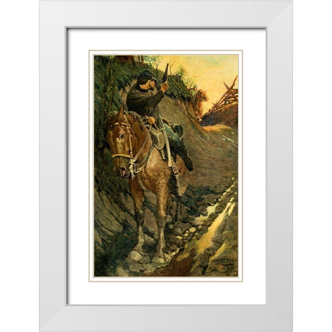 I got behind a turn and fired White Modern Wood Framed Art Print with Double Matting by Wyeth, Newell