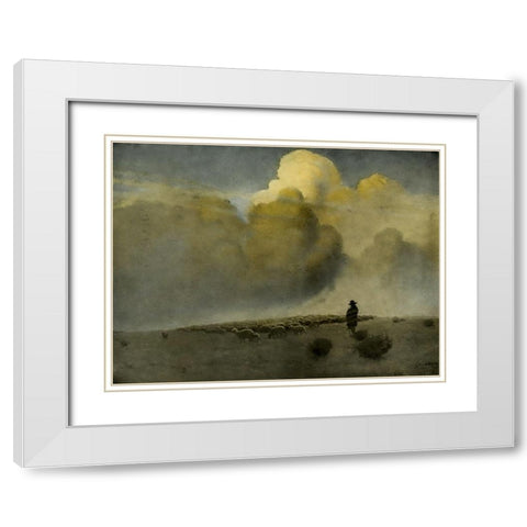 Pastoral of the South west White Modern Wood Framed Art Print with Double Matting by Wyeth, Newell