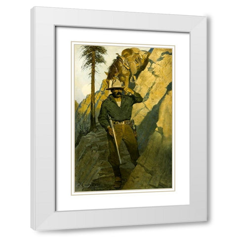 The Sheriff White Modern Wood Framed Art Print with Double Matting by Wyeth, Newell