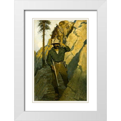 The Sheriff White Modern Wood Framed Art Print with Double Matting by Wyeth, Newell