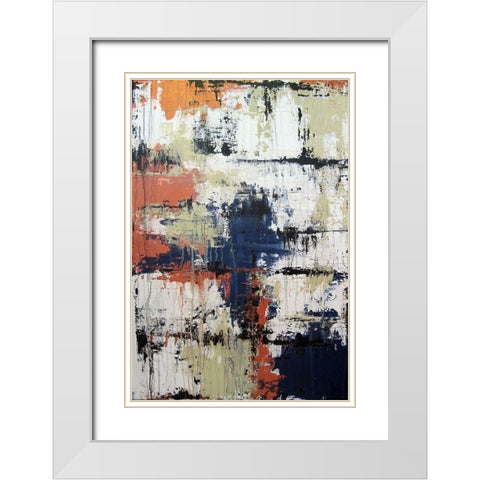Rain on Window White Modern Wood Framed Art Print with Double Matting by Clement, Diane