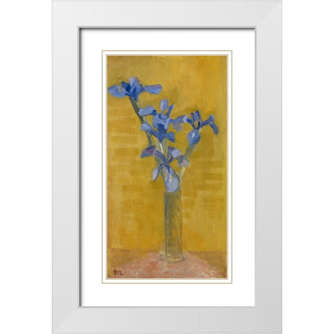 Irises 1910 White Modern Wood Framed Art Print with Double Matting by Mondrian, Piet