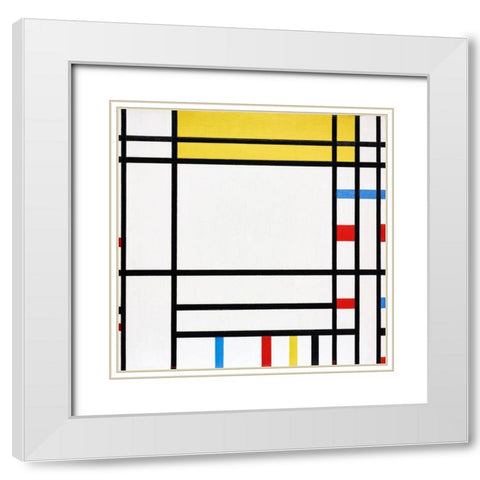 Place de la Concorde White Modern Wood Framed Art Print with Double Matting by Mondrian, Piet