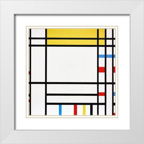 Place de la Concorde White Modern Wood Framed Art Print with Double Matting by Mondrian, Piet