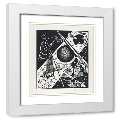 Kleine Welten VI-Small Worlds VI 1922 White Modern Wood Framed Art Print with Double Matting by Kandinsky, Wassily