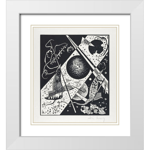 Kleine Welten VI-Small Worlds VI 1922 White Modern Wood Framed Art Print with Double Matting by Kandinsky, Wassily
