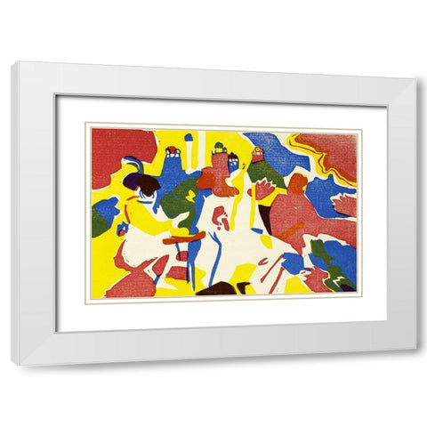Klange 1913 White Modern Wood Framed Art Print with Double Matting by Kandinsky, Wassily
