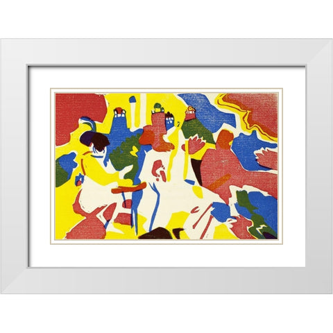 Klange 1913 White Modern Wood Framed Art Print with Double Matting by Kandinsky, Wassily