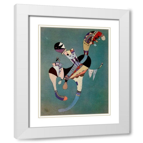 A Fluttering Figure 1942 White Modern Wood Framed Art Print with Double Matting by Kandinsky, Wassily