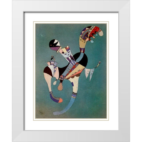 A Fluttering Figure 1942 White Modern Wood Framed Art Print with Double Matting by Kandinsky, Wassily