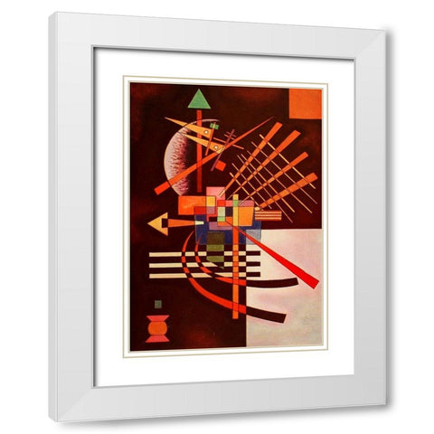 Abstract 1 White Modern Wood Framed Art Print with Double Matting by Kandinsky, Wassily