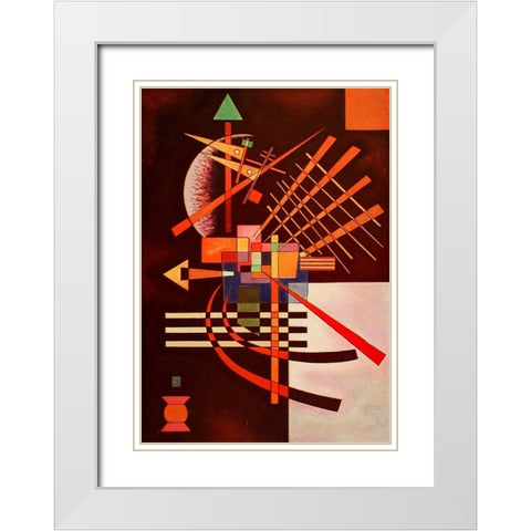 Abstract 1 White Modern Wood Framed Art Print with Double Matting by Kandinsky, Wassily