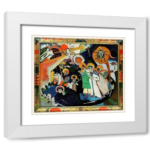 All Saints Day 1911 White Modern Wood Framed Art Print with Double Matting by Kandinsky, Wassily