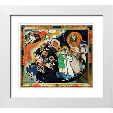All Saints Day 1911 White Modern Wood Framed Art Print with Double Matting by Kandinsky, Wassily