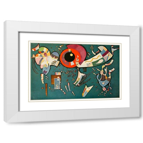Around the Circle no.677 1940 White Modern Wood Framed Art Print with Double Matting by Kandinsky, Wassily
