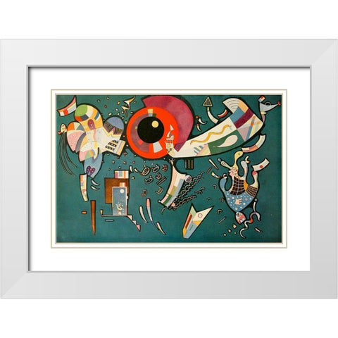Around the Circle no.677 1940 White Modern Wood Framed Art Print with Double Matting by Kandinsky, Wassily