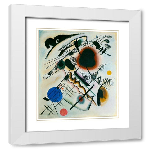 Black Spot 1921 White Modern Wood Framed Art Print with Double Matting by Kandinsky, Wassily
