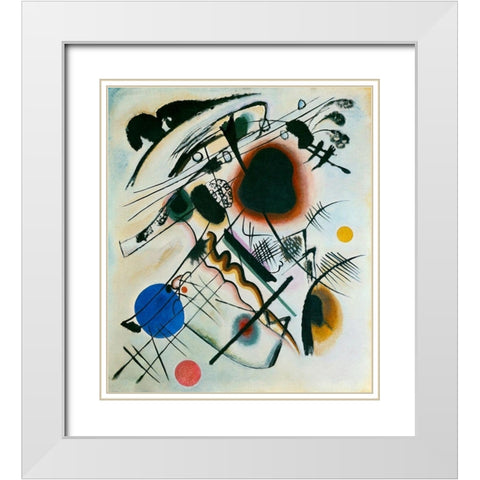 Black Spot 1921 White Modern Wood Framed Art Print with Double Matting by Kandinsky, Wassily