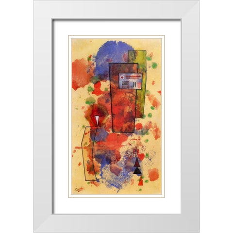 Black Spot 1932 White Modern Wood Framed Art Print with Double Matting by Kandinsky, Wassily