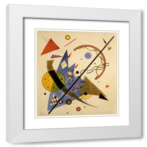 Bow and Arrow 1923 White Modern Wood Framed Art Print with Double Matting by Kandinsky, Wassily