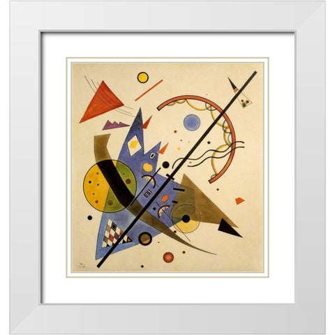 Bow and Arrow 1923 White Modern Wood Framed Art Print with Double Matting by Kandinsky, Wassily