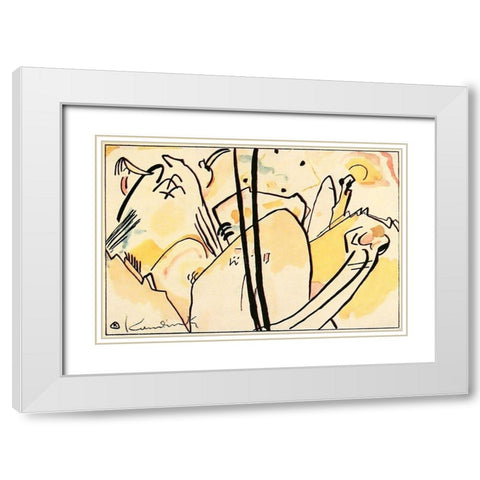 Bright Air no.13 1902 White Modern Wood Framed Art Print with Double Matting by Kandinsky, Wassily