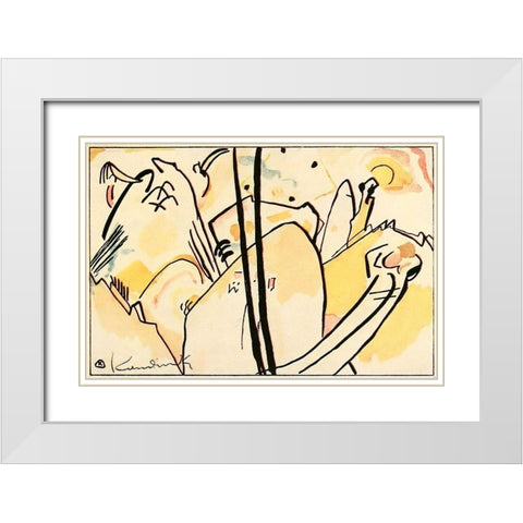 Bright Air no.13 1902 White Modern Wood Framed Art Print with Double Matting by Kandinsky, Wassily