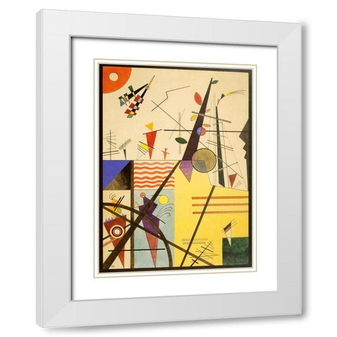 Bright Clarity 1924 White Modern Wood Framed Art Print with Double Matting by Kandinsky, Wassily
