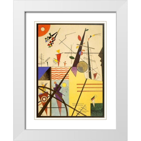 Bright Clarity 1924 White Modern Wood Framed Art Print with Double Matting by Kandinsky, Wassily