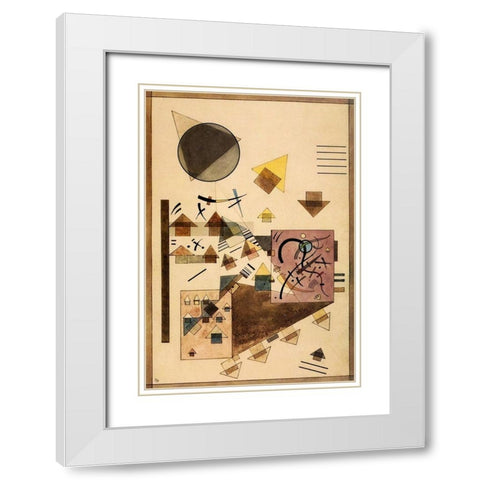 Brown Noise 1924 White Modern Wood Framed Art Print with Double Matting by Kandinsky, Wassily