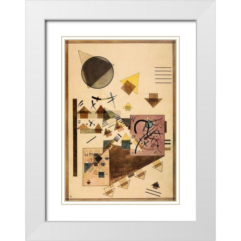 Brown Noise 1924 White Modern Wood Framed Art Print with Double Matting by Kandinsky, Wassily