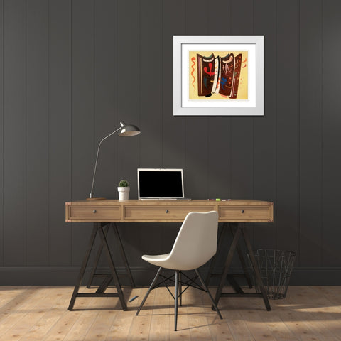 Brown with supplement 1935 White Modern Wood Framed Art Print with Double Matting by Kandinsky, Wassily