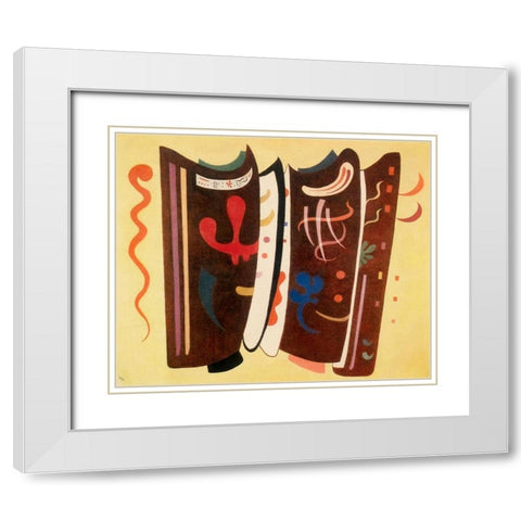 Brown with supplement 1935 White Modern Wood Framed Art Print with Double Matting by Kandinsky, Wassily